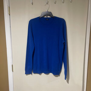 NWOT MAGASCHONI 100% CASHMERE Blue Crew Neck Sweater Women Size Medium